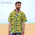 Custom Short Sleeve Casual Mens Blouse Printed Shirt